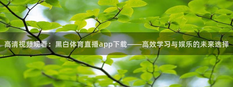 龙门体育视频直播：高清视频观看：黑白体育直播app下载——高效学习与娱乐的未来选择